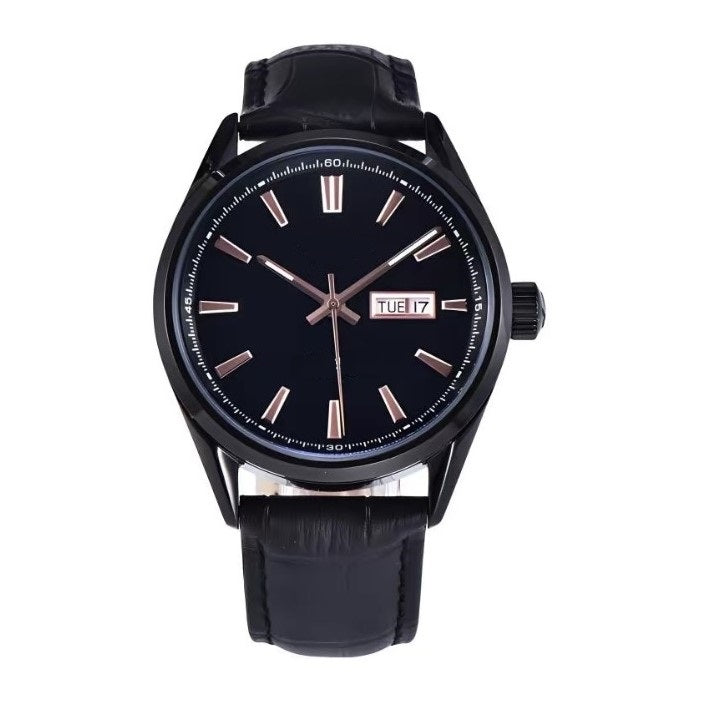 Tempus – Custom 40mm Classic Watch, Black Dial, Timeless Dress Style