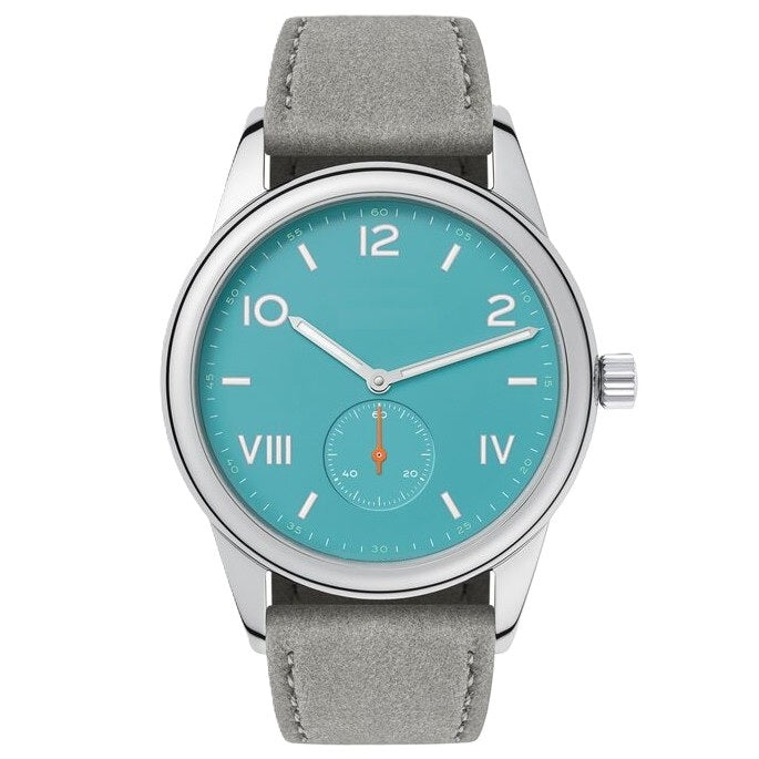 Custom Blue Dial Rubber Strap Chronograph Watch