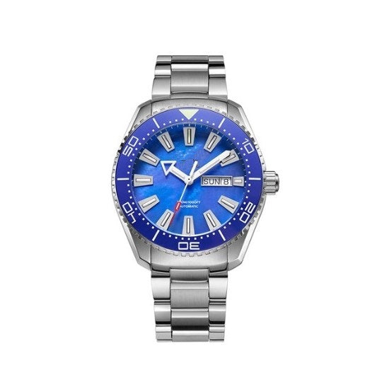 Custom Blue Dial Stainless Steel Two-Tone Watch