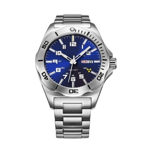 Custom Faded Blue Dial Stainless Steel Watch