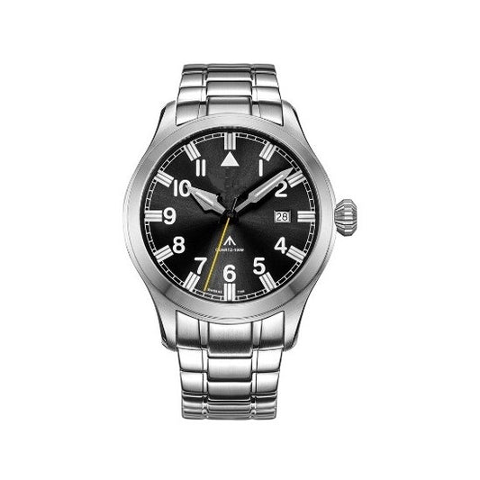 Custom Black Dial Stainless Steel Watch